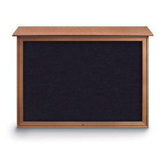 Enclosed Recycled Rubber Bulletin Board: 52" Wide, 40" High, Rubber, Black