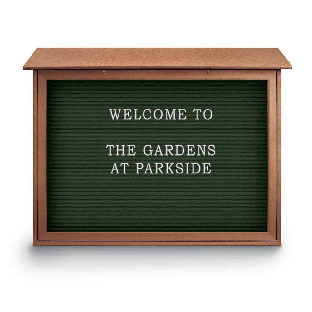 Enclosed Letter Board: 45" Wide, 36" High, Fabric, Woodland Green