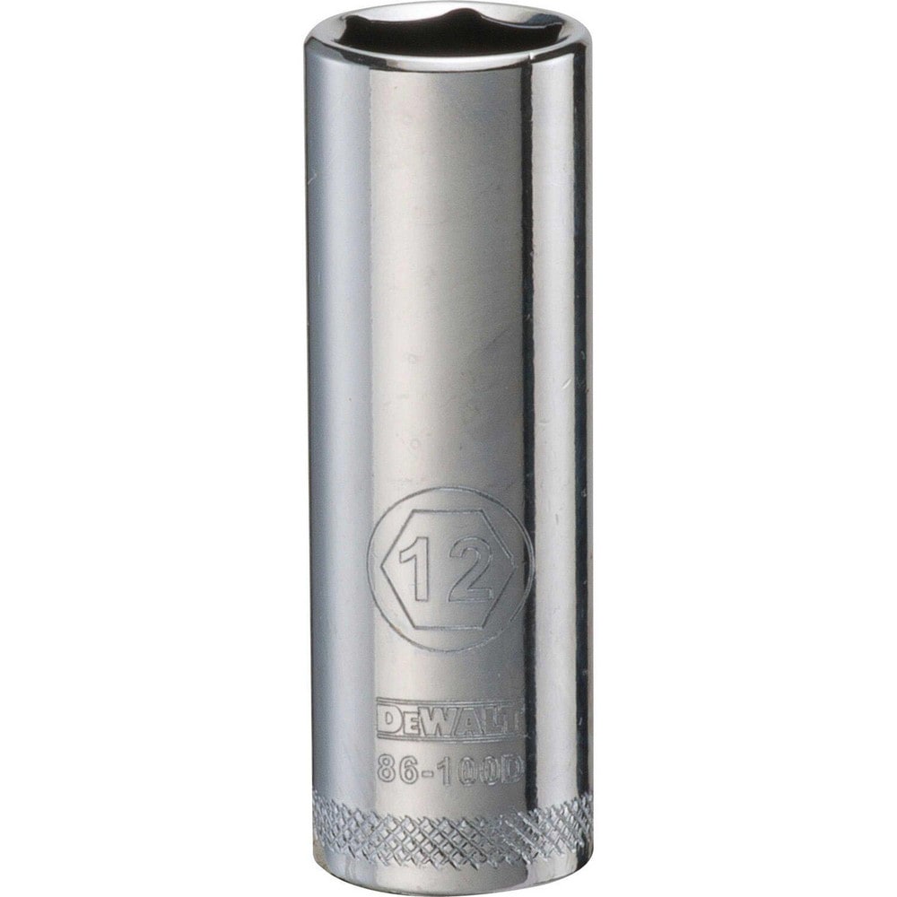 Deep Hand Socket: 1/4" Drive, 12.00 mm Socket, 6-Point