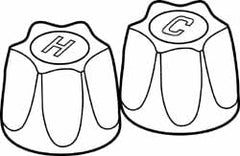 Faucet Handles; Style: VERVE CP Handle (L,K); For Manufacturer: PP; For Manufacturer's Number: 941-322/332