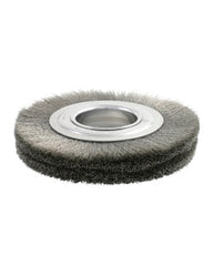 8″ Diameter × 7/8″ Width, Carbon Steel, 0.006″ Crimped Bristle, Wheel Brush