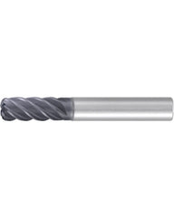 Corner Radius End Mill; 1/4″ Dia. × 3/4″ LOC × 1/4″ Shank Dia. × 2-1/2″ OAL ; 5 FL ; Carbide ; AlCr ; 0.015″ R