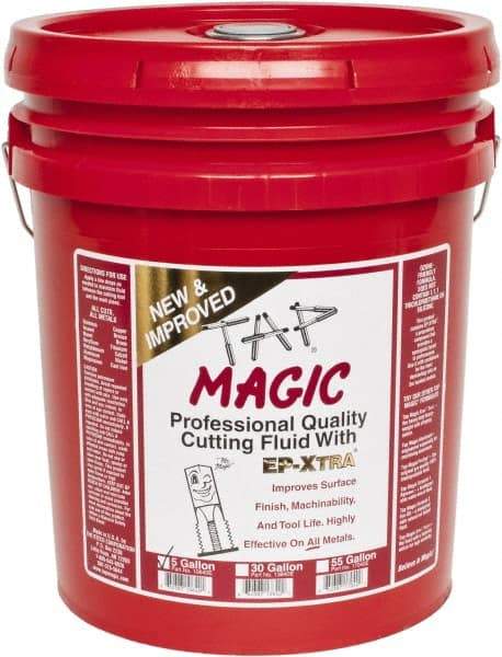 Tap Magic - Tap Magic EP-Xtra, 5 Gal Pail Cutting & Tapping Fluid - Semisynthetic, For Boring, Broaching, Drilling, Engraving, Facing, Milling, Reaming, Sawing, Threading, Turning - Industrial Tool & Supply
