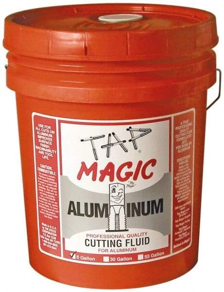 Tap Magic - Tap Magic Aluminum, 5 Gal Pail Cutting & Tapping Fluid - Semisynthetic, For Boring, Broaching, Drilling, Engraving, Facing, Milling, Reaming, Sawing, Threading, Turning - Industrial Tool & Supply