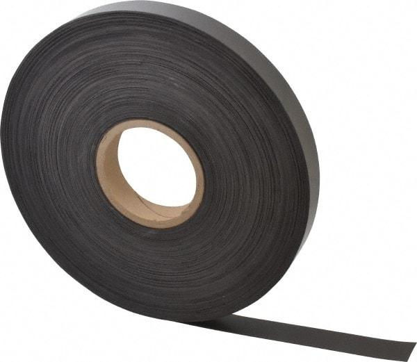 Mag-Mate - 200' Long x 1" Wide x 1/32" Thick Flexible Magnetic Strip - 8 Lb Max Pull Force, 4 Linear Ft/Lb Magnetic Pull Force, Plain Back - Industrial Tool & Supply