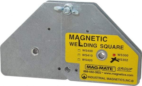 Mag-Mate - 7-5/8" Wide x 1-3/8" Deep x 3-3/4" High, Rare Earth Magnetic Welding & Fabrication Square - 120 Lb Average Pull Force - Industrial Tool & Supply
