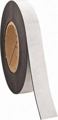 Made in USA - 50' Long x 1" Wide Flexible Magnetic Strip - 4 Lb Max Pull Force, Adhesive Back, Black - Industrial Tool & Supply