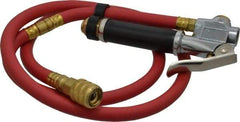 Acme - 120 Max psi Open Check Zinc Inflator Gauge - Lock On Chuck, 1/4 FPT, 10 to 120 psi Pressure Range - Industrial Tool & Supply