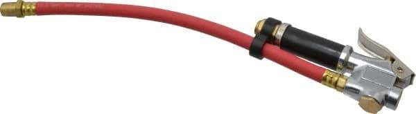 Acme - 90 Max psi Open Check Zinc Inflator Gauge - Straight Push On Chuck, 1/4 FPT, 10 to 90 psi Pressure Range - Industrial Tool & Supply