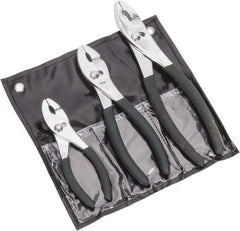 Value Collection - 3 Piece Slip Joint Plier Set - Comes in Plastic Pouch - Industrial Tool & Supply