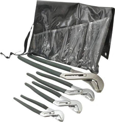 Value Collection - 4 Piece Tongue & Groove Plier Set - Comes in Plastic Pouch - Industrial Tool & Supply