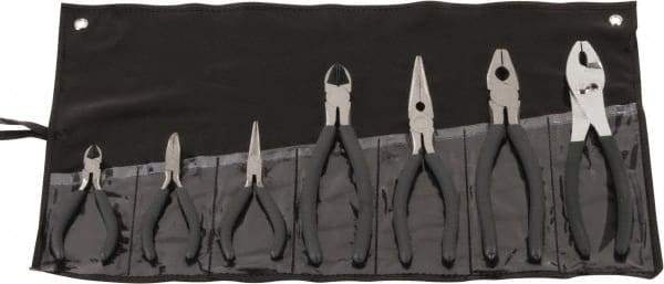 Value Collection - 7 Piece Plier Set - Comes in Plastic Pouch - Industrial Tool & Supply