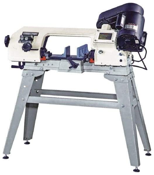 Enco - 5 x 6" Manual Combo Horizontal & Vertical Bandsaw - 1 Phase, 45° Vise Angle of Rotation, 0.33 hp, 110/220 Volts, Step Pulley Drive - Industrial Tool & Supply