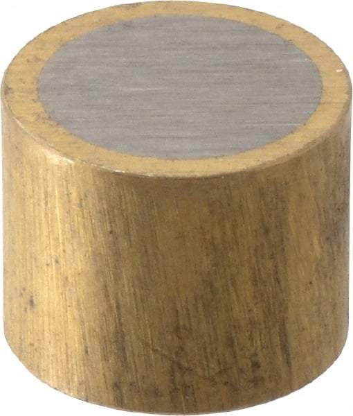 Mag-Mate - 5/16" Diam x 1/4" High, 0.06 Lb Average & 0.12 Lb Max Pull Force, Brass Alnico Shielded Magnet - 800°F Max Operating Temp, 0.032" Wall Thickness - Industrial Tool & Supply