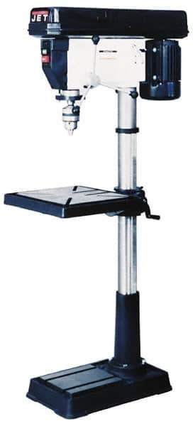 Jet - 16-1/2" Swing, Step Pulley Drill Press - 16 Speed, 3/4 hp, Single Phase - Industrial Tool & Supply