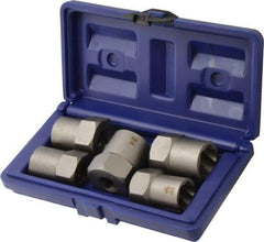 Irwin Hanson - 5 Piece Bolt Extractor Set - 1/2" Drive, Molded Plastic Case - Industrial Tool & Supply