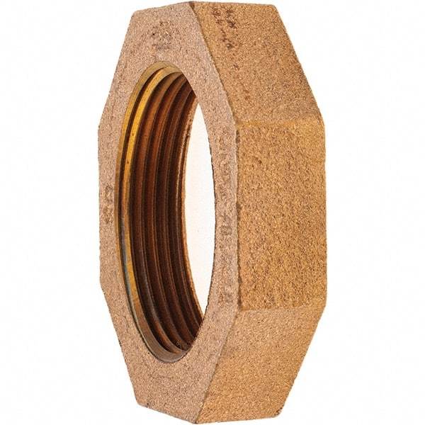 Merit Brass - Class 125, 1-1/2" Internal Pipe, Brass Locknut - FNPT - Industrial Tool & Supply
