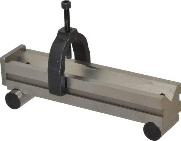 Made in USA - 1-1/4 Inch Long x 1-1/4 Inch Wide x 0.0001 Inch Parallelism, Vee Sine Bar - Includes Back Plate - Industrial Tool & Supply