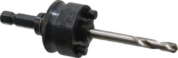 Starrett - 1-1/4 to 8-9/32" Tool Diam Compatibility, Straight Shank, Stainless Steel Integral Pilot Drill, Hole Cutting Tool Arbor - 3/8" Min Chuck, Hex Shank Cross Section, Threaded Shank Attachment, For SH, DH, CT & D Hole Saws - Industrial Tool & Supply