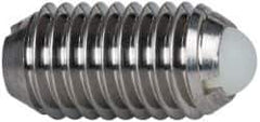 Vlier - M10x1.5, 6mm Ball Diam, 19mm Body Length, 2.01mm Max Ball Reach, Threaded Ball Plunger - Stainless Steel Body, Nylon Ball, 1.8 Lb Initial End Force, 3.37 Lb Final End Force - Industrial Tool & Supply