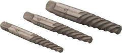 Interstate - 3 Piece Spiral Flute Screw Extractor Set - Screw Range 7/16 to 1" - Industrial Tool & Supply