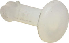 Made in USA - 0.08" Hole Diam, 19/64" OAL, Split Shank, Nylon Panel Rivet - 0.265" Length Under Head, 0.2" Material Thickness, 0.186" Head Diam - Industrial Tool & Supply