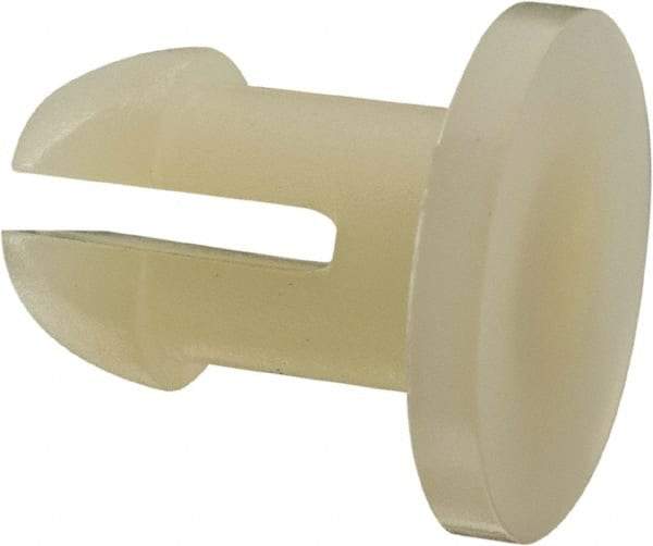 Made in USA - 0.24" Hole Diam, 0.46" OAL, Split Shank, Nylon Panel Rivet - 0.418" Length Under Head, 0.276" Material Thickness, 29/64" Head Diam - Industrial Tool & Supply