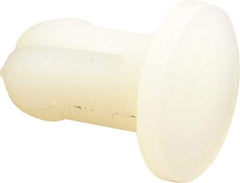 Made in USA - 0.24" to 0.243" Hole Diam, 0.535" OAL, Split Shank, Nylon Panel Rivet - 0.47" Length Under Head, 0.3" Material Thickness, 29/64" Head Diam - Industrial Tool & Supply
