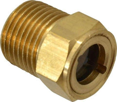 Trico - 1" Sight Diam, 1/2" Thread, 1-3/32" OAL, Viewport Sight Glass & Flow Sight - 7/8" Hex Head, With Baffle - Industrial Tool & Supply