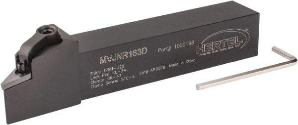 Hertel - MVJN, Right Hand Cut, 3° Lead Angle, 1" Shank Height x 1" Shank Width, Negative Rake Indexable Turning Toolholder - 6" OAL, VN..33. Insert Compatibility, Series Multi-Option - Industrial Tool & Supply