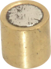 Mag-Mate - 1/4" Diam x 1/4" High, 0.63 Lb Average Pull Force, 1-1/4 Lb Max Pull Force, Neodymium Rare Earth Shielded Magnet - Brass Shield, 0.032" Shielding Wall Thickness - Industrial Tool & Supply
