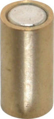 Mag-Mate - 1/4" Diam x 1/2" High, 0.75 Lb Average Pull Force, 1-1/2 Lb Max Pull Force, Neodymium Rare Earth Shielded Magnet - Brass Shield, 0.032" Shielding Wall Thickness - Industrial Tool & Supply
