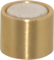 Mag-Mate - 5/16" Diam x 1/4" High, 1 Lb Average Pull Force, 2 Lb Max Pull Force, Neodymium Rare Earth Shielded Magnet - Brass Shield, 0.032" Shielding Wall Thickness - Industrial Tool & Supply