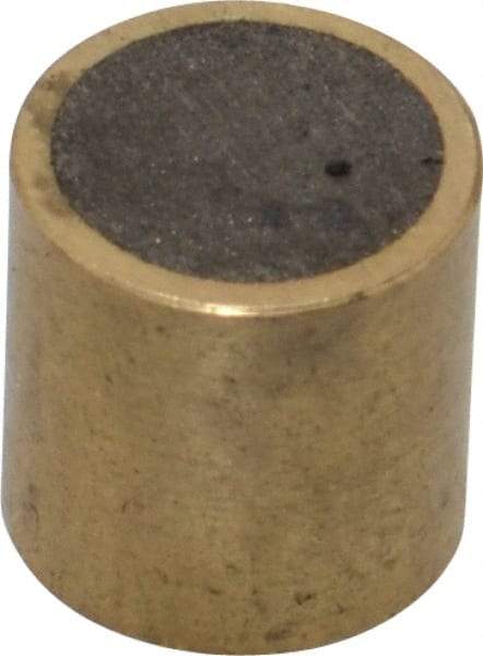 Mag-Mate - 3/8" Diam x 3/8" High, 2-1/2 Lb Average Pull Force, 5 Lb Max Pull Force, Neodymium Rare Earth Shielded Magnet - Brass Shield, 0.032" Shielding Wall Thickness - Industrial Tool & Supply