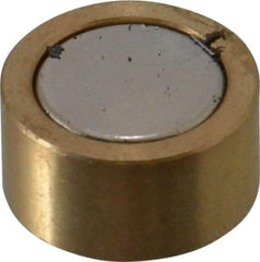Mag-Mate - 1/2" Diam x 1/4" High, 2.13 Lb Average Pull Force, 4-1/4 Lb Max Pull Force, Neodymium Rare Earth Shielded Magnet - 0.062" Shielding Wall Thickness - Industrial Tool & Supply