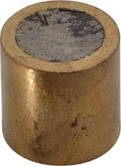 Mag-Mate - 1/2" Diam x 1/2" High, 3-1/2 Lb Average Pull Force, 7 Lb Max Pull Force, Neodymium Rare Earth Shielded Magnet - Brass Shield, 0.062" Shielding Wall Thickness - Industrial Tool & Supply
