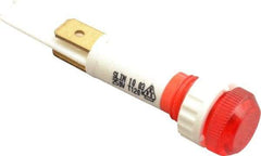ACI - 220 V Red Lens Indicating Light - Round Lens, Blade Connector, 10mm Wide - Industrial Tool & Supply