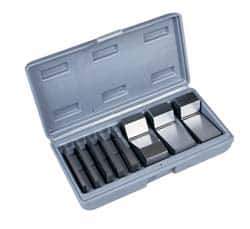 Value Collection - 1 to 30° Angle, 3 Inch Long, Angle Block Set - 45-50 HRC Hardness, Includes 5 Angle Plates 1-5, 3 V-Blocks 10, 15 and 30; 8 Pieces - Industrial Tool & Supply