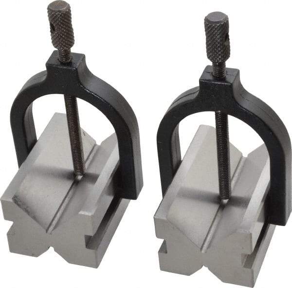 Value Collection - 17.46 to 1-1/2" Capacity, 90° Angle, Tool Steel V-Block - 2-3/4" Long x 1-3/4" Wide x 1-7/16" High, Sold as 2 Block Set - Industrial Tool & Supply
