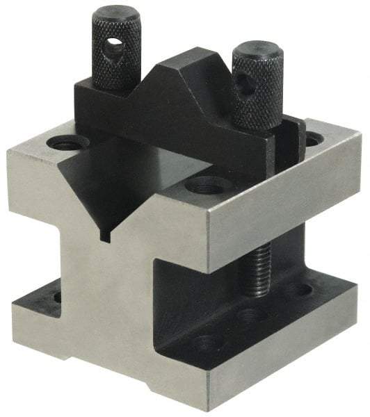 Value Collection - 1-3/16" Max Capacity, 90° Angle, Hardened Steel V-Block - 2-3/8" Long x 2-3/8" Wide x 2" High, Sold as Individual - Industrial Tool & Supply