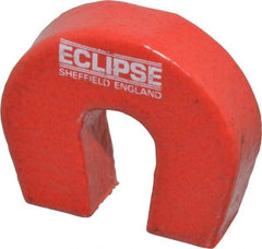 Eclipse - 19/64" Overall Width, 1-1/8" Deep, 1" High, 2-3/4 Lb Average Pull Force, Alnico Horseshoe Magnet - 550°C Operating Temprature, 1/4" Gap Width, 7/16" Pole Width, Grade 5 Alnico - Industrial Tool & Supply