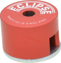 Eclipse - 1" Diam, 3/16" Hole Diam, 3.4 kg Max Pull Force Alnico Button Magnet - 5/8" High, 11/32" Gap Width, Grade 5 Alnico - Industrial Tool & Supply