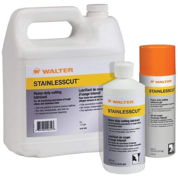 WALTER Surface Technologies - StainlessCut, 350 mL Bottle Cutting Fluid - Liquid, For Broaching, Drilling, Milling, Reaming, Sawing, Turning - Industrial Tool & Supply