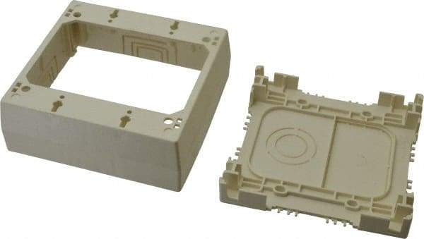 Wiremold - 2 Gang, (4) 1/2 & 3/4" Knockouts, PVC Rectangle Device Box - 4-3/4" Overall Height x 4-7/8" Overall Width x 1-3/4" Overall Depth - Industrial Tool & Supply