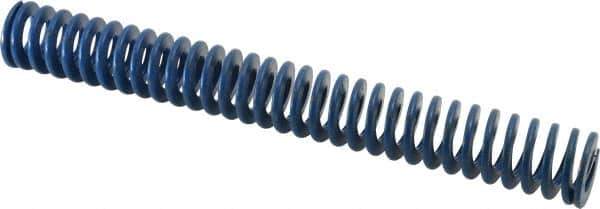Associated Spring Raymond - 1" Hole Diam, 1/2" Rod Diam, 8" Free Length, Blue Die Spring - 240 Lb Max Deflection, 4" Max Deflection, Medium Duty, Chromium Alloy Steel - Industrial Tool & Supply
