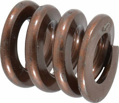 Associated Spring Raymond - 1" Hole Diam, 1/2" Rod Diam, 1" Free Length, Gold Die Spring - 624 Lb Max Deflection, 0.3" Max Deflection, Heavy Duty, Chromium Alloy Steel - Industrial Tool & Supply