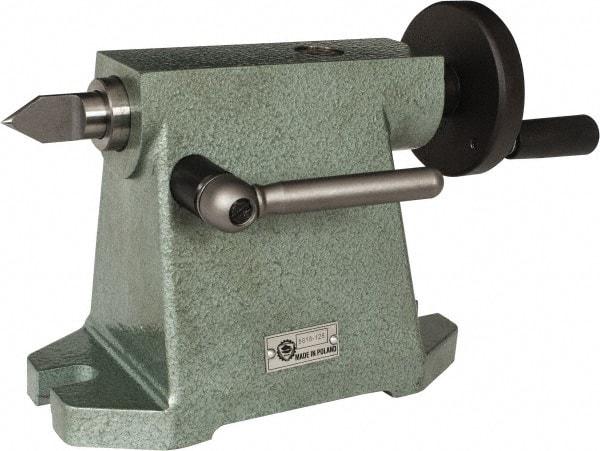 Bison - 4.92" Centerline Height, Tailstock - 2MT Tailstock Taper, Use with 6" Horizontal/Vertical Indexing Super Spacers - Industrial Tool & Supply