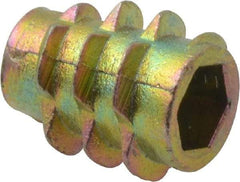 E-Z LOK - #10-32, Zinc Alloy Flush Hex Drive Insert - 9/32" Drill, 0.2756" Hole Diam, 0.512" Long, 1/2" Min Grip, M5 Hex - Industrial Tool & Supply