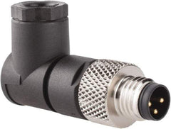 Brad Harrison - 4 Amp, Male 90° Field Attachable Connector Sensor and Receptacle - 60 VAC, 75 VDC, IP67 Ingress Rating - Industrial Tool & Supply