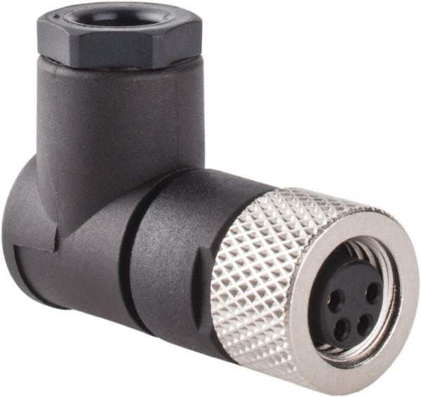Brad Harrison - 4 Amp, Female 90° to Male 90° Field Attachable Connector Sensor and Receptacle - 60 VAC, 75 VDC, IP67 Ingress Rating - Industrial Tool & Supply